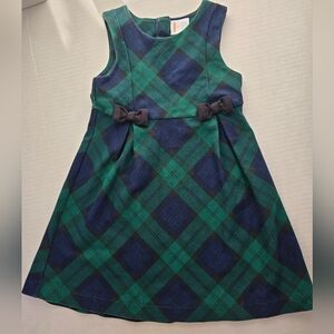 Gymboree Green and Navy Plaid Dress 4T Toddler Tartan